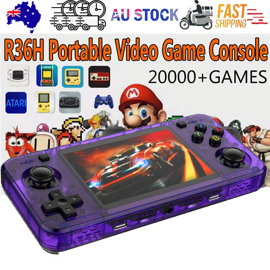 20000+ Games R36H Portable Video Game Consoles Retro Handheld Game Console purple V201-R36H0128PU8AU