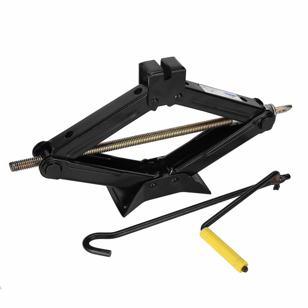 2 T Scissor Jack Car Van Wind Up Tyre Lift Chrome Crank Handle Emergency Tool