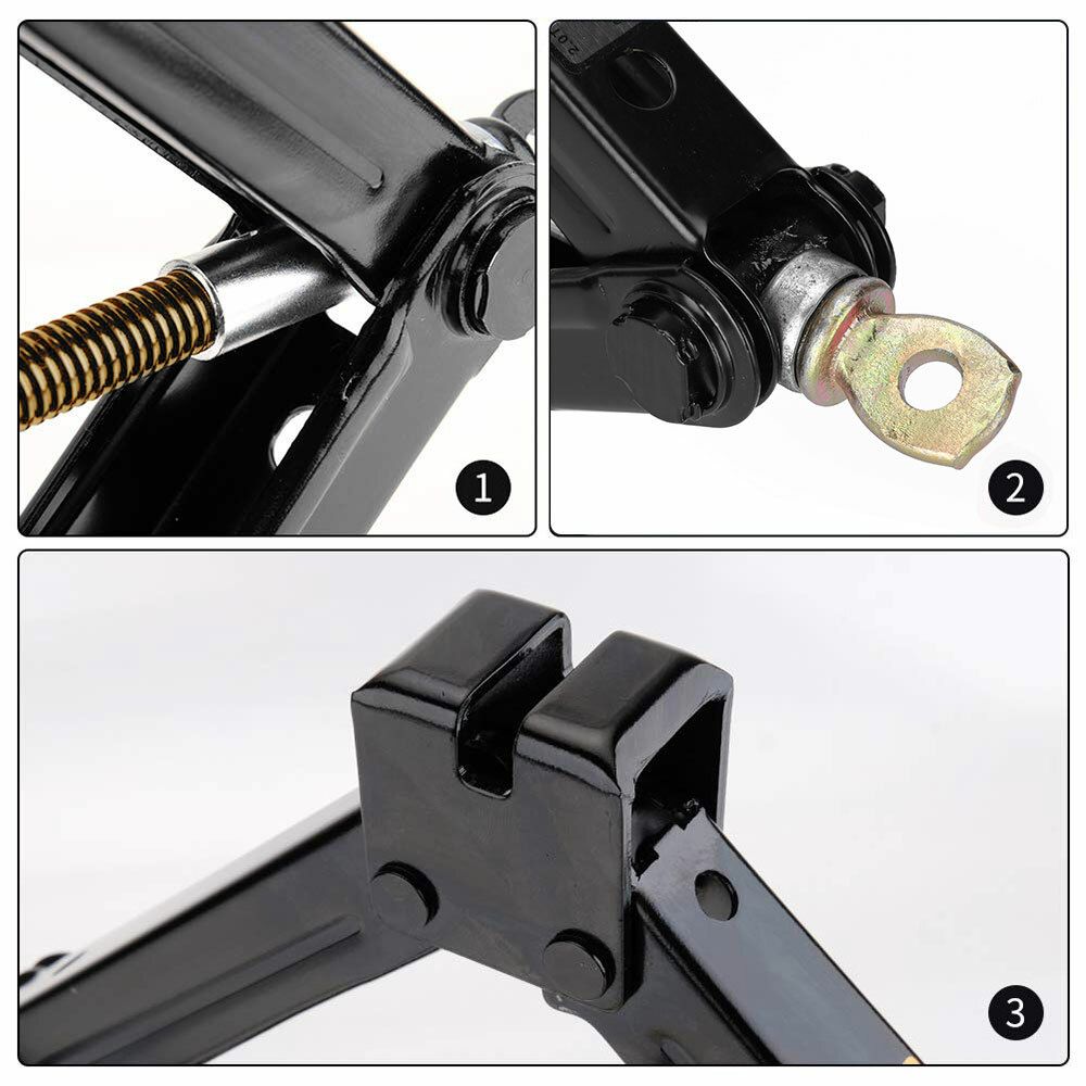 2 T Scissor Jack Car Van Wind Up Tyre Lift Chrome Crank Handle Emergency Tool