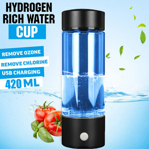 Random Color 420ml Portable Hydrogen Rich Water Bottle Rich Hydrogen Water Generator USB AU V201-RHD0420BL8AU