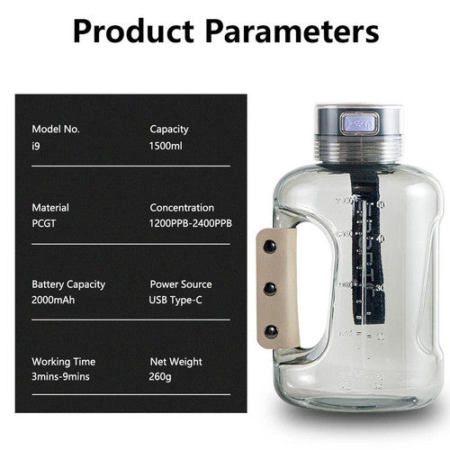 Random Color Hydrogen Water Bottle 1.5L Hydrogen Rich Portable Rich Hydrogen Water Generator V201-RHD1500WH8AU