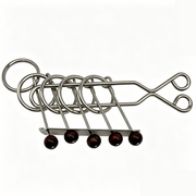 Collectible Mechanical Brain Teaser Retro Five Linked Rings Puzzle Desktop Decor