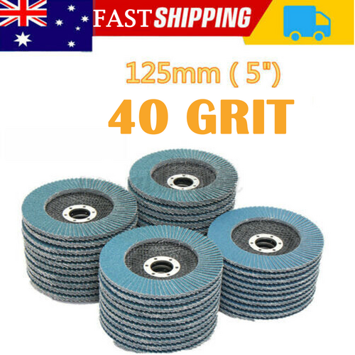 20 PCS 40 Grit Grinding Wheel 5'' 125MM Angle Grinder Flap Sanding Disc AU V201-ROND0040BU8AU