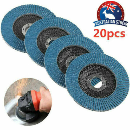 20 PCS 40 Grit Grinding Wheel 5'' 125MM Angle Grinder Flap Sanding Disc AU V201-ROND0040BU8AU