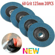 20PCS 5" 125MM Angle Grinder Flap Sanding Disc 60 Grit Grinding Wheel V201-ROND0060BU8AU