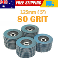 20 PCS 80 Grit Grinding Wheel 5'' 125MM Angle Grinder Flap Sanding Disc AU V201-ROND0080BU8AU