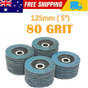 20 PCS 80 Grit Grinding Wheel 5'' 125MM Angle Grinder Flap Sanding Disc AU V201-ROND0080BU8AU