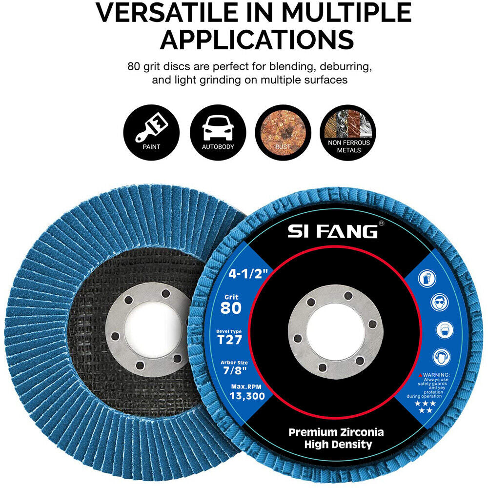 20 PCS 80 Grit Grinding Wheel 5'' 125MM Angle Grinder Flap Sanding Disc AU V201-ROND0080BU8AU