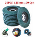 20PCS 5" 125MM Angle Grinder Flap Sanding Disc 100 Grit Grinding Wheel V201-ROND0100BU8AU
