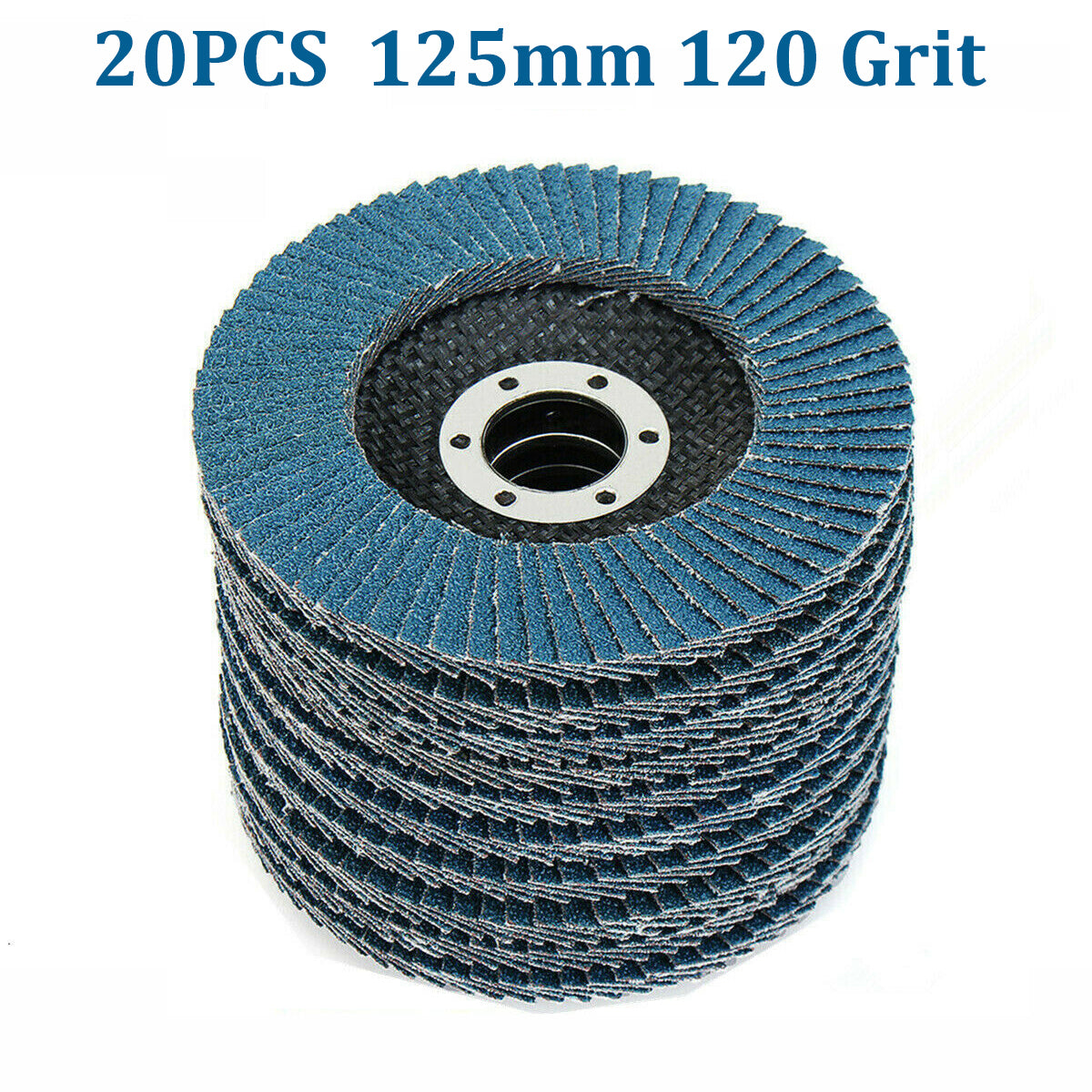 20PCS 5" 125MM Angle Grinder Flap Sanding Disc 120 Grit Grinding Wheel V201-ROND0120BU8AU