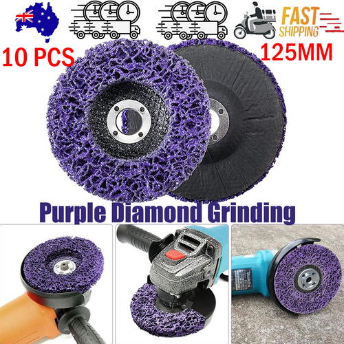 10 x 125mm x 22mm POLY STRIP DISC WHEEL PAINT RUST REMOVAL CLEAN GRINDER V201-ROND0125PU8AU