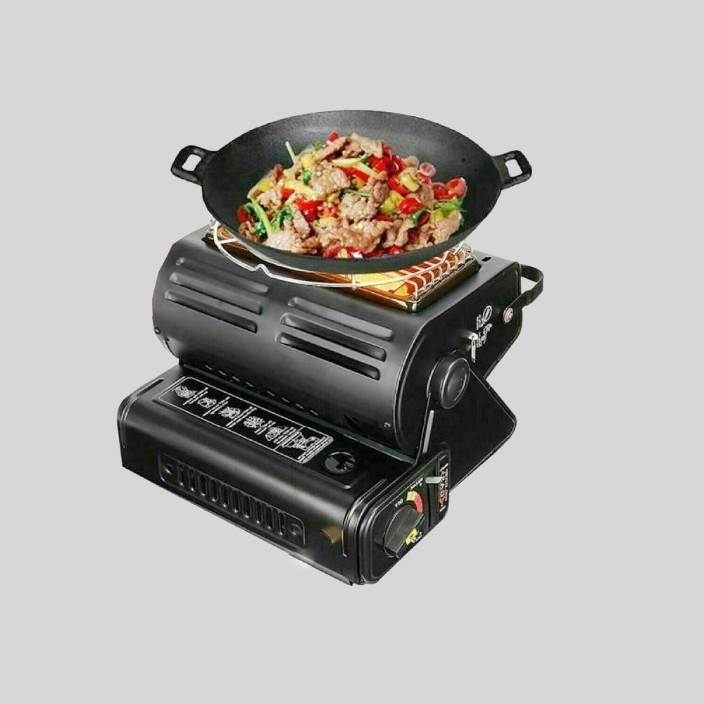 Portable Butane Gas Heater Camping Camp Tent Outdoor Hiking Camper Survival Black V201-SC001BL-AU