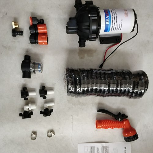 6.6GPM Washdown Pump Kit 12V Wash Pump w/ Hose Nozzle For Caravan RV Marine Boat V201-SFLO0012BL8AU