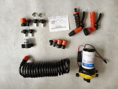 6.6GPM Washdown Pump Kit 12V Wash Pump w/ Hose Nozzle For Caravan RV Marine Boat V201-SFLO0012YL8AU