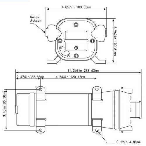 High Pressure Water Pump 45PSI for Camping Caravan Garden Caravan Boat Marine V201-SFLO0240BL8AU