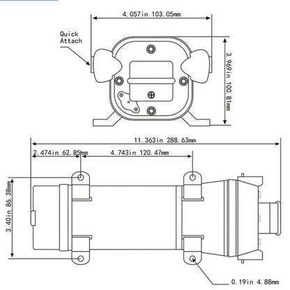 High Pressure Water Pump 45PSI for Camping Caravan Garden Caravan Boat Marine V201-SFLO0240BL8AU