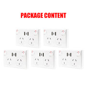 5PCS Double Power Point Dual USB+Type-C GPO Fast Charge 3.6 amp Wall Outlet V201-SKT0201WH8-5AU