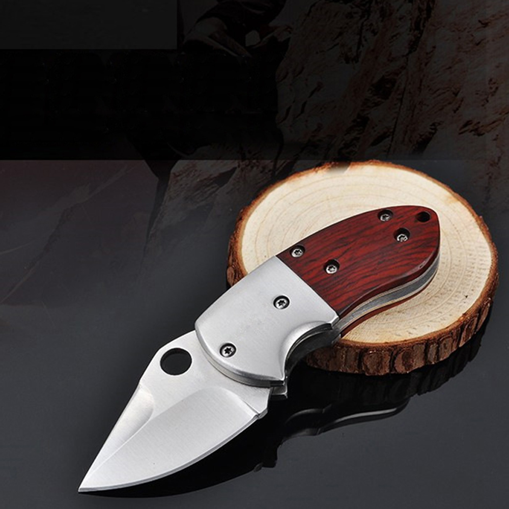 Small Mini Stainless Steel Folding Pocket Knife Keychain Blade Outdoor Survival Tactical Camping V201-SMKD020-B