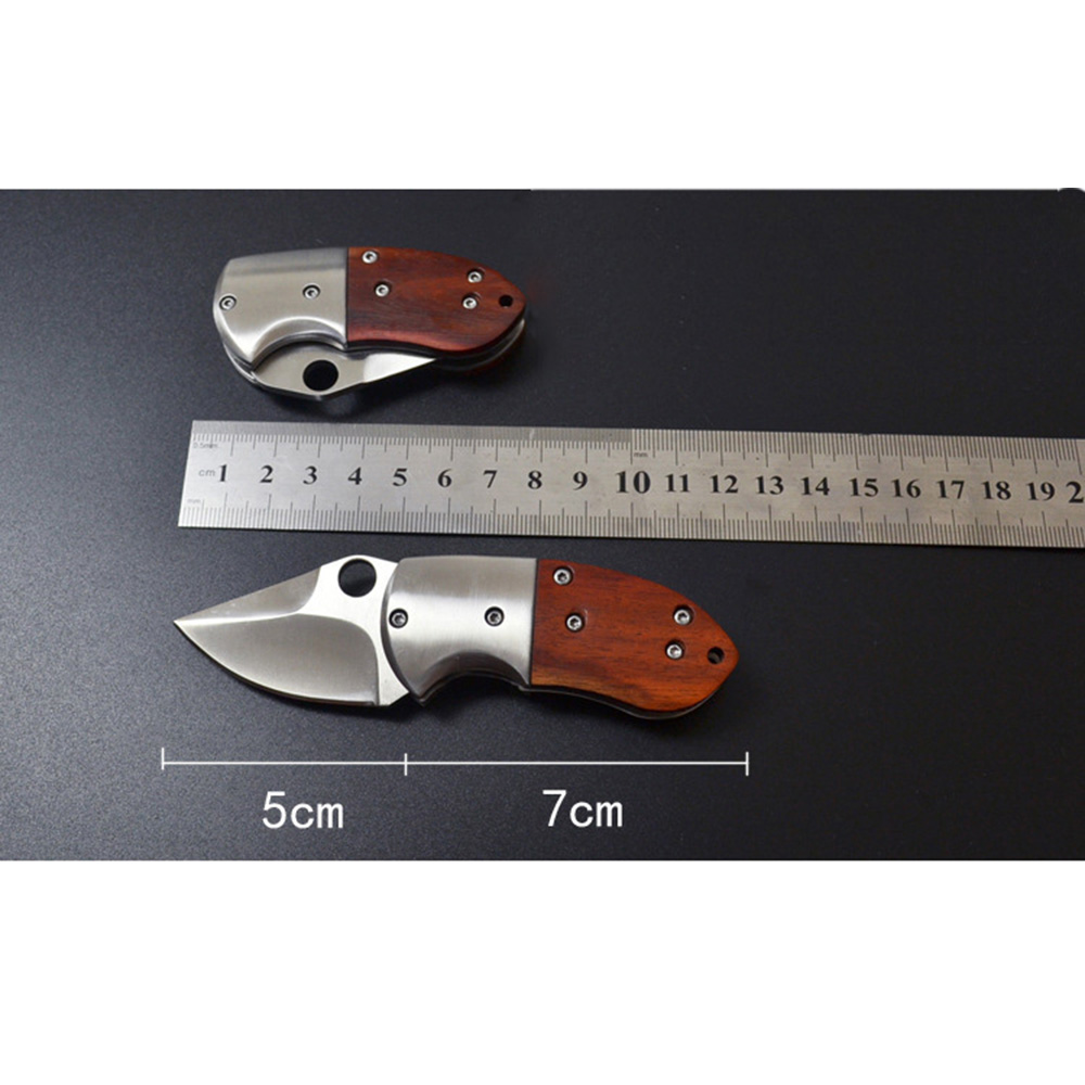 Small Mini Stainless Steel Folding Pocket Knife Keychain Blade Outdoor Survival Tactical Camping V201-SMKD020-B