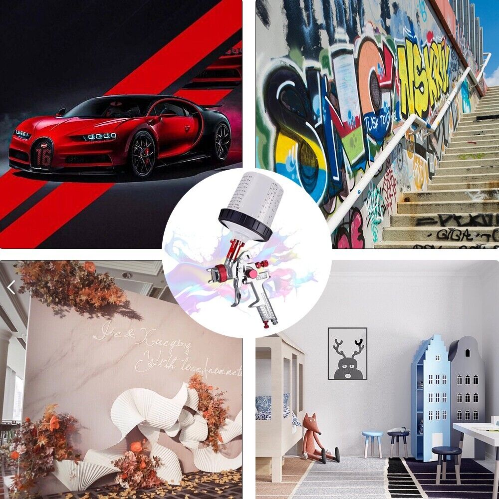 Air HVLP Spray Gun Paint Gun 600CC Gravity Feed Cup 1.4mm 1.7mm 2mm Tip AU Stock V201-SPRAY02RE8AU