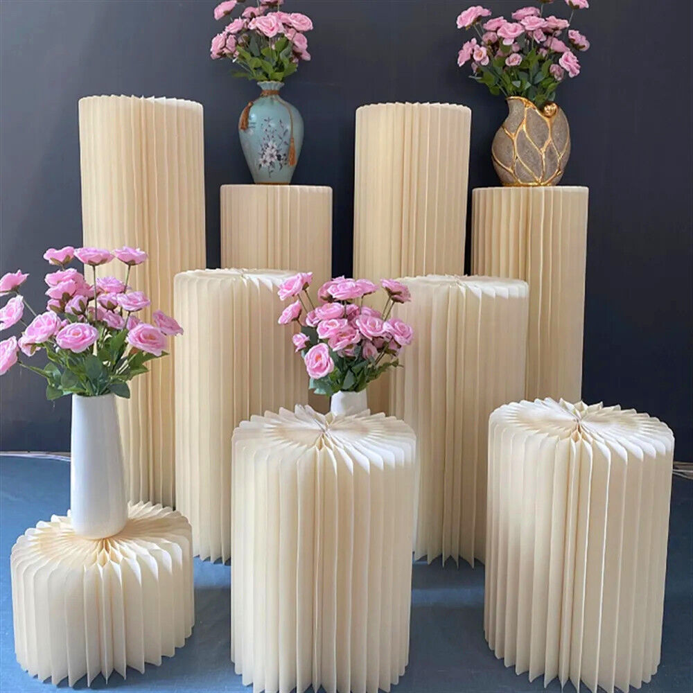 5 Hard Carboard Display Stand Round Plinth Cylinder Pedestal Wedding Flower V201-SUN0005WH8AU