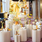 5 Hard Carboard Display Stand Round Plinth Cylinder Pedestal Wedding Flower V201-SUN0005WH8AU