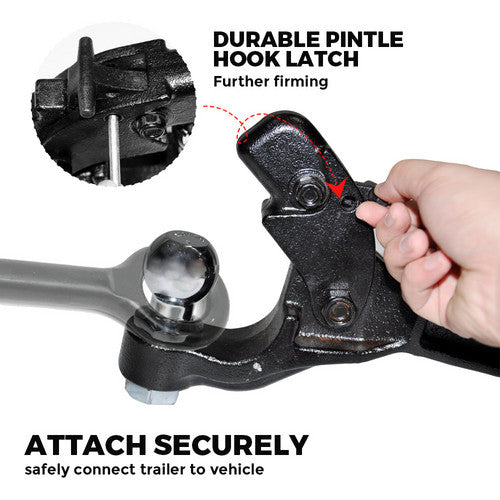 8 Ton Pintle Tow Hook Receiver Arm Hitch Towing Car Truck Heavy Duty Ball Combo V201-TON0008BL8AU