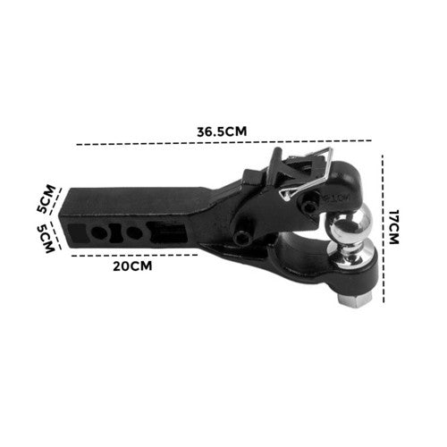 8 Ton Pintle Tow Hook Receiver Arm Hitch Towing Car Truck Heavy Duty Ball Combo V201-TON0008BL8AU