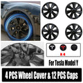 4PCS Wheel Cover Caps 19Inch ABS Black Rim Hubcap Hub Cap For Tesla Model Y V201-TSLY0019BL8AU