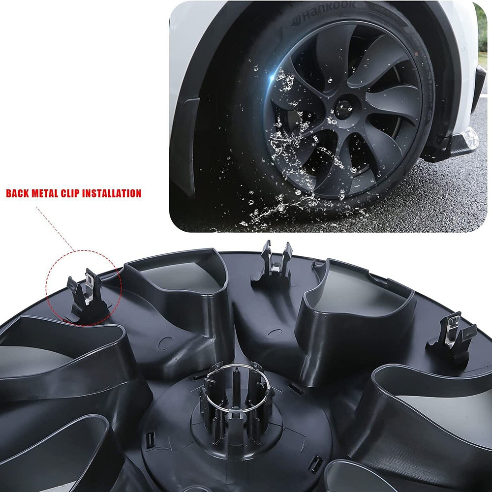 4PCS Wheel Cover Caps 19Inch ABS Black Rim Hubcap Hub Cap For Tesla Model Y V201-TSLY0019BL8AU