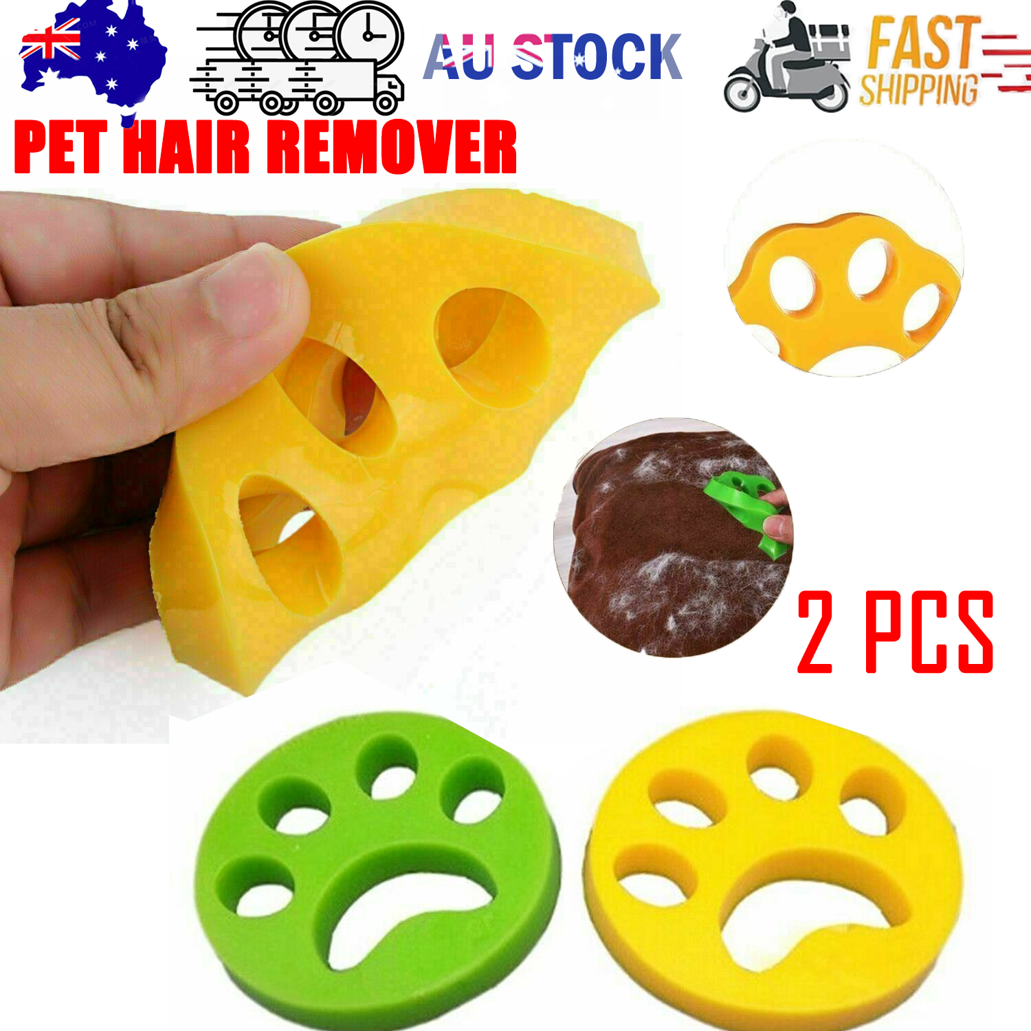2 Pcs Pet Hair Remover Floating Fur Catcher Laundry Lint Dog CAT Washing Machine V201-W10739568