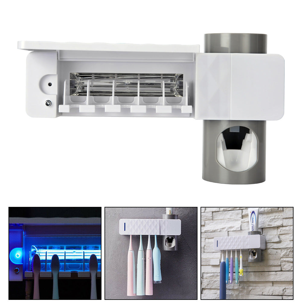 UV Lamp Sterilizer Toothbrush Holder Bathroom Automatic Toothpaste Health Clean V201-W10930499