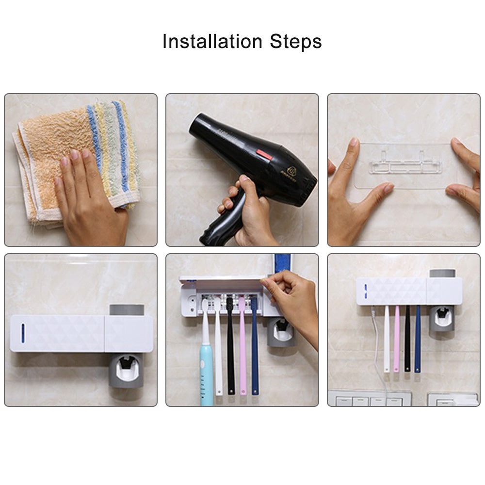 UV Lamp Sterilizer Toothbrush Holder Bathroom Automatic Toothpaste Health Clean V201-W10930499