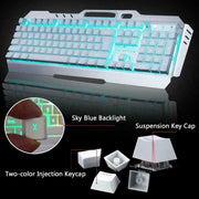 104 Keys Wireless Gaming Keyboard Mouse Set+Mouse Pad, RGB LED Backlit PC/Laptop White-RGB V201-W11043639