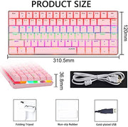 AK33 82 keys Compact Gaming Mechanical Keyboard with Anti-ghosting Keys for Game V201-W11325495