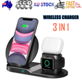 N30 3 in 1 Wireless Charger Qi Fast Charger Stand for iPhone/Samsung/Airpods/Apple Watch-Black V201-W11325558