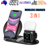 N30 3 in 1 Wireless Charger Qi Fast Charger Stand for iPhone/Samsung/Airpods/Apple Watch-Black V201-W11325558