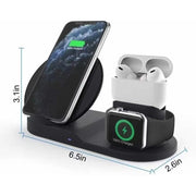 N30 3 in 1 Wireless Charger Qi Fast Charger Stand for iPhone/Samsung/Airpods/Apple Watch-Black V201-W11325558