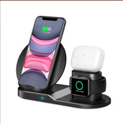 N30 3 in 1 Wireless Charger Qi Fast Charger Stand for iPhone/Samsung/Airpods/Apple Watch-Black V201-W11325558
