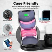N30 3 in 1 Wireless Charger Qi Fast Charger Stand for iPhone/Samsung/Airpods/Apple Watch-Black V201-W11325558