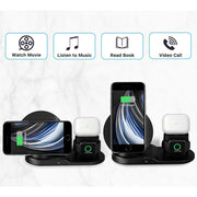 N30 3 in 1 Wireless Charger Qi Fast Charger Stand for iPhone/Samsung/Airpods/Apple Watch-Black V201-W11325558
