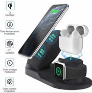 N30 3 in 1 Wireless Charger Qi Fast Charger Stand for iPhone/Samsung/Airpods/Apple Watch-Black V201-W11325558