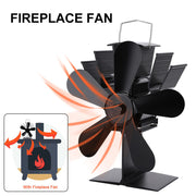 Wood Heater Fan Eco Heat Powered Self-Powered Silent for Fireplace Stove Burner V201-W11331567