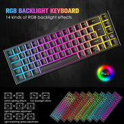 67 Keys Layout Design Mechanical Gaming Keyboard PC PS4 RGB Backlight Wired USB Black V201-W11564683