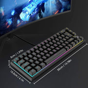 67 Keys Layout Design Mechanical Gaming Keyboard PC PS4 RGB Backlight Wired USB Black V201-W11564683