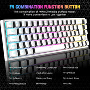 67 Keys Layout Design Mechanical Gaming Keyboard PC PS4 RGB Backlight Wired USB White V201-W11564685