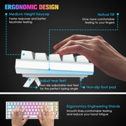 67 Keys Layout Design Mechanical Gaming Keyboard PC PS4 RGB Backlight Wired USB White V201-W11564685