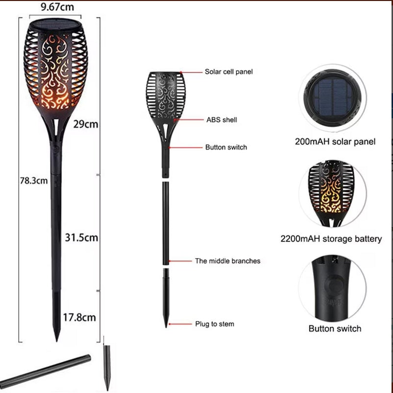 Solar Outdoor Lights Decorative Torch Light Garden Path Decoration LED Camping Ornaments V201-W11595766