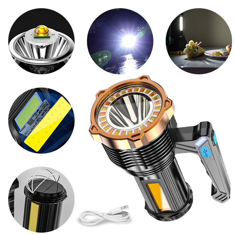 Most Powerful 1200lm LED Flashlight Super Bright Torch Lamp USB Rechargeable V201-W11598111