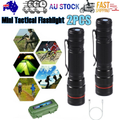 2x Mini Tactical Flashlight Small LED Torch 3 Mode Super Bright Light Clip Lamp V201-W11598118